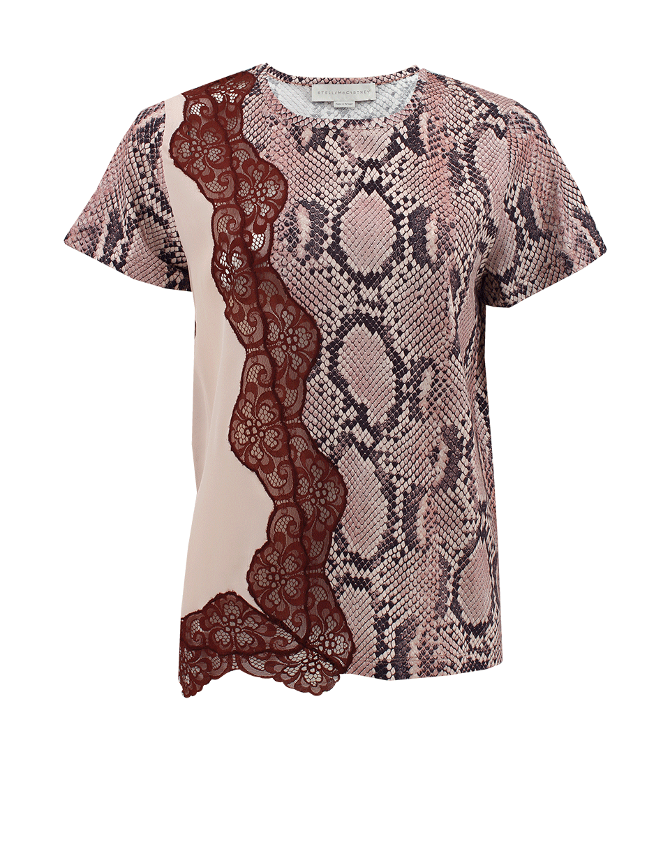 STELLA MCCARTNEY-Mixed Snake And Lace T-Shirt-