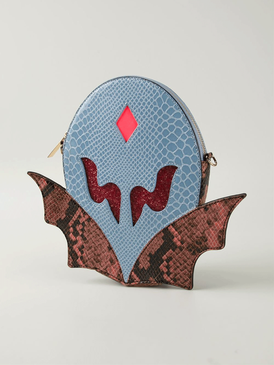 STELLA MCCARTNEY-Superhero Clutch-BLU/ORNG