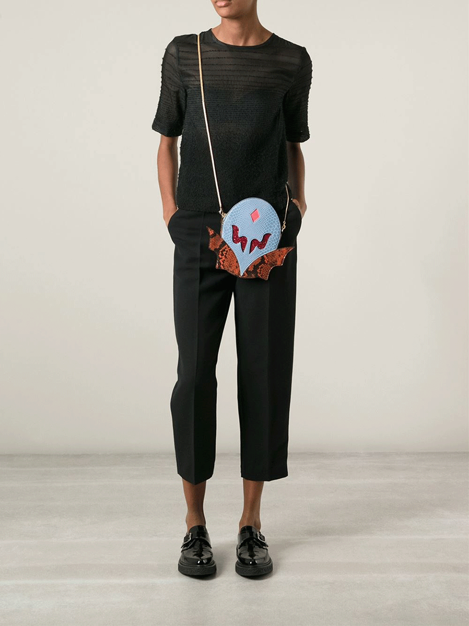 STELLA MCCARTNEY-Superhero Clutch-BLU/ORNG