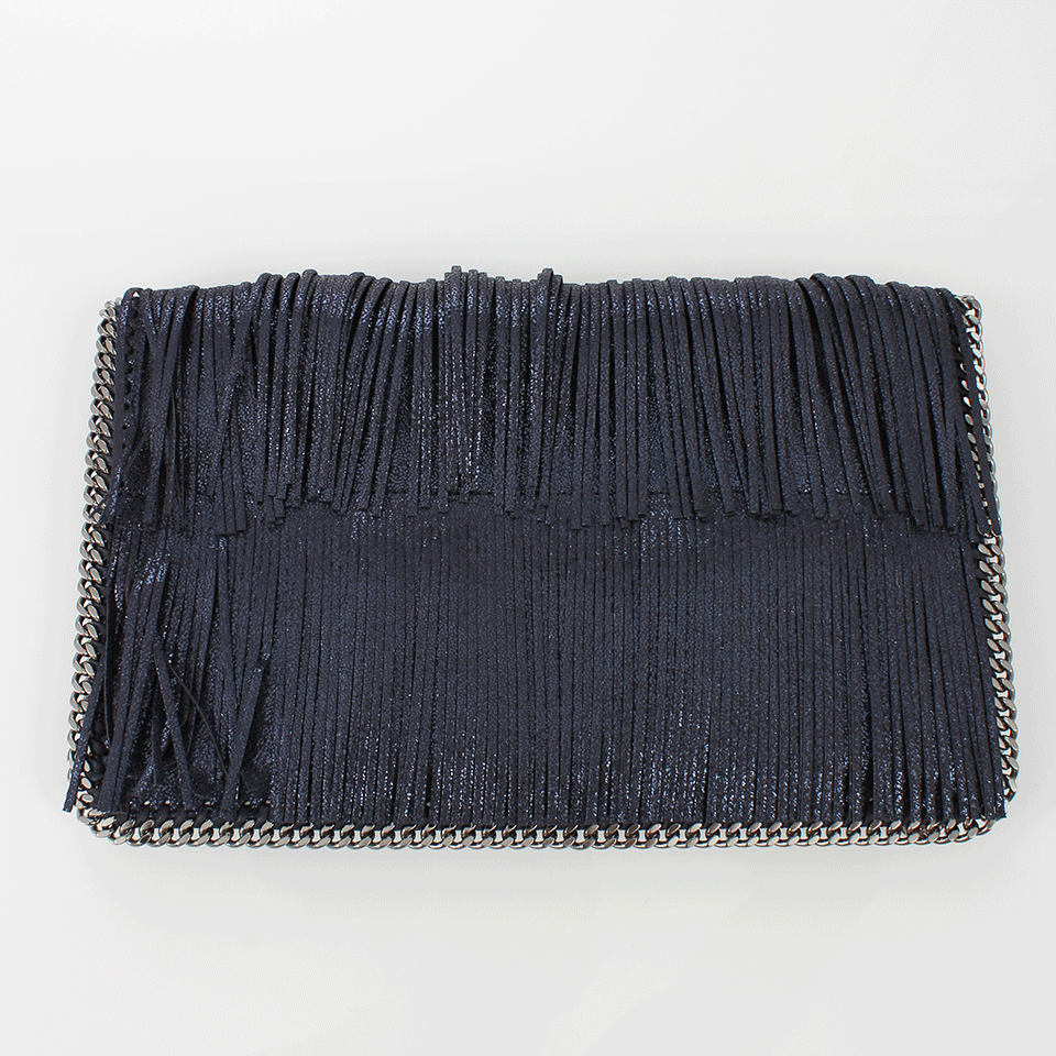 STELLA MCCARTNEY-Foldover Fringe Clutch-DKINK