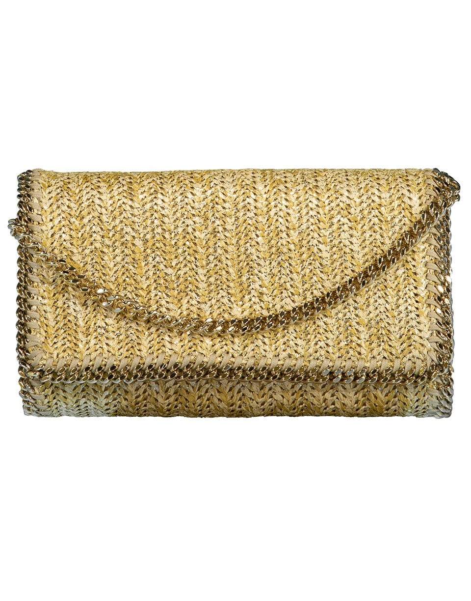 STELLA MCCARTNEY-Gold Metallic Falabella Clutch-GOLD