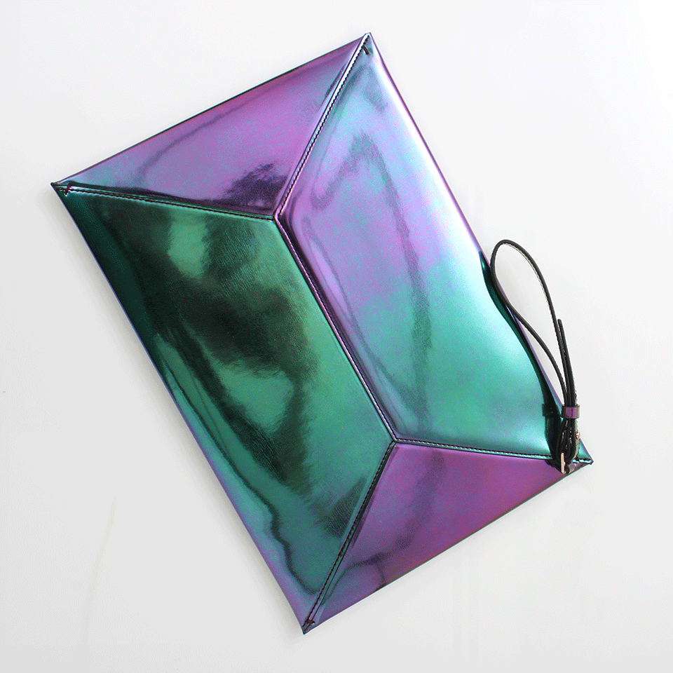STELLA MCCARTNEY-Beckett Iridescent Clutch-VIOLET