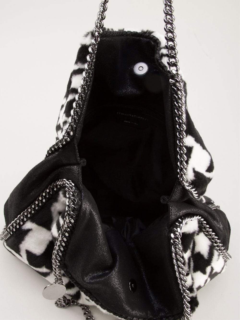 STELLA MCCARTNEY-Houndstooth Falabella Bag-BLACK