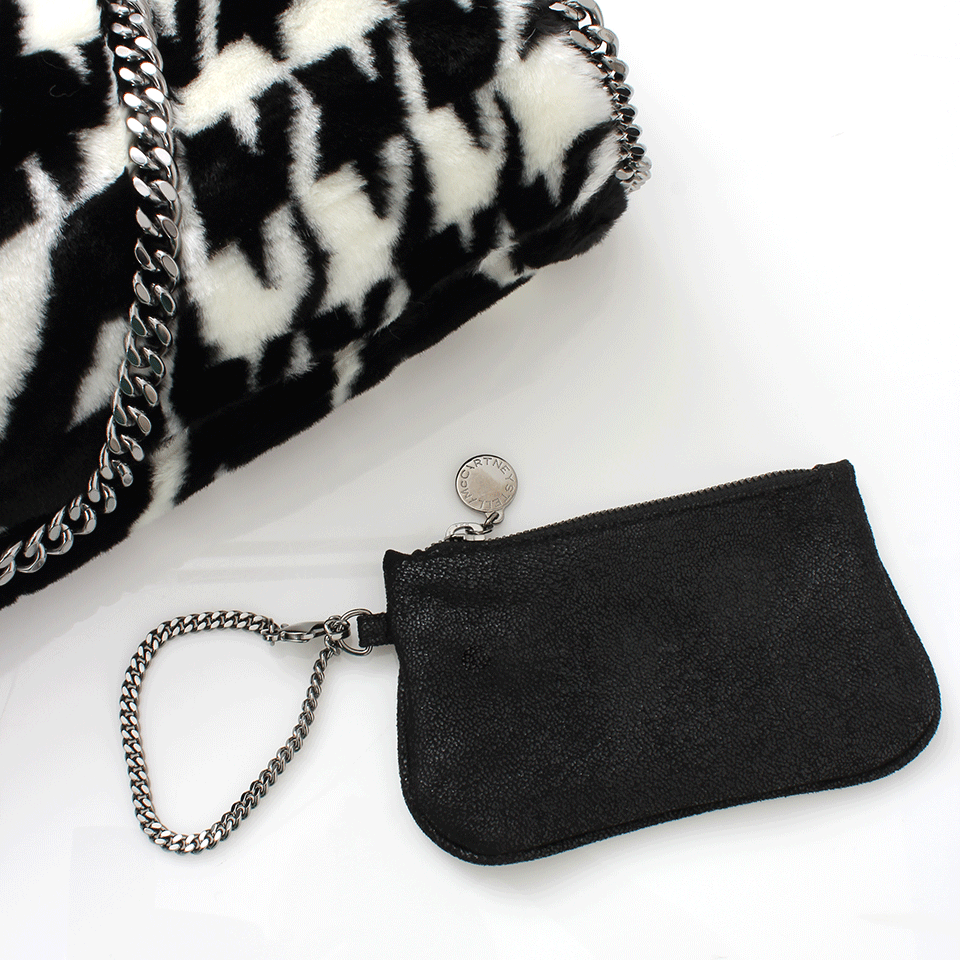 STELLA MCCARTNEY-Houndstooth Falabella Bag-BLACK