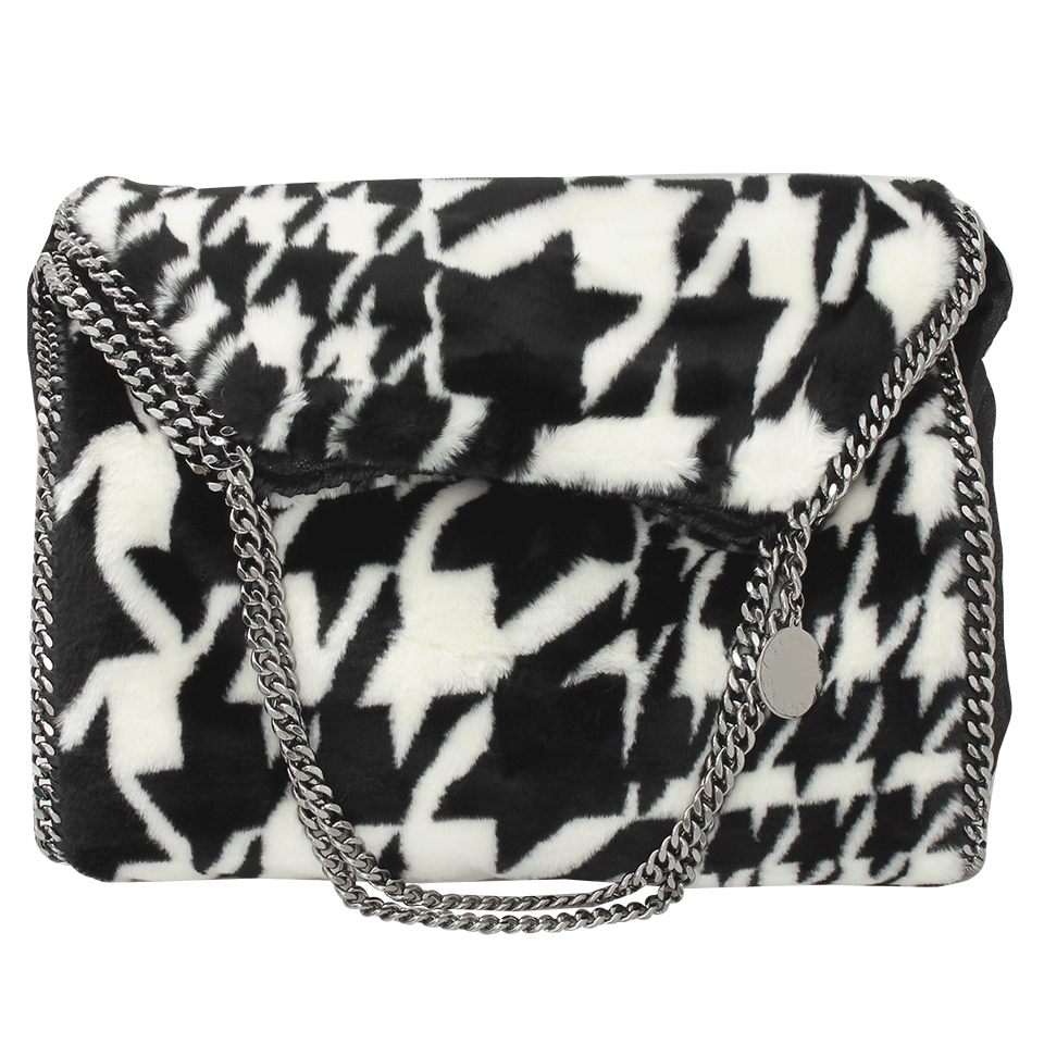 STELLA MCCARTNEY-Houndstooth Falabella Bag-BLACK