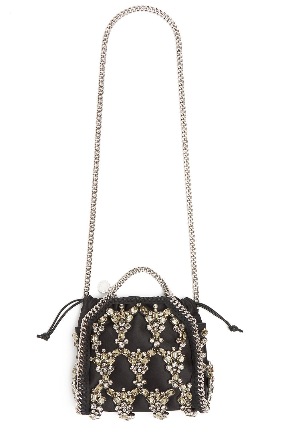 STELLA MCCARTNEY-Tiny Crystal Cage Tote-BLACK