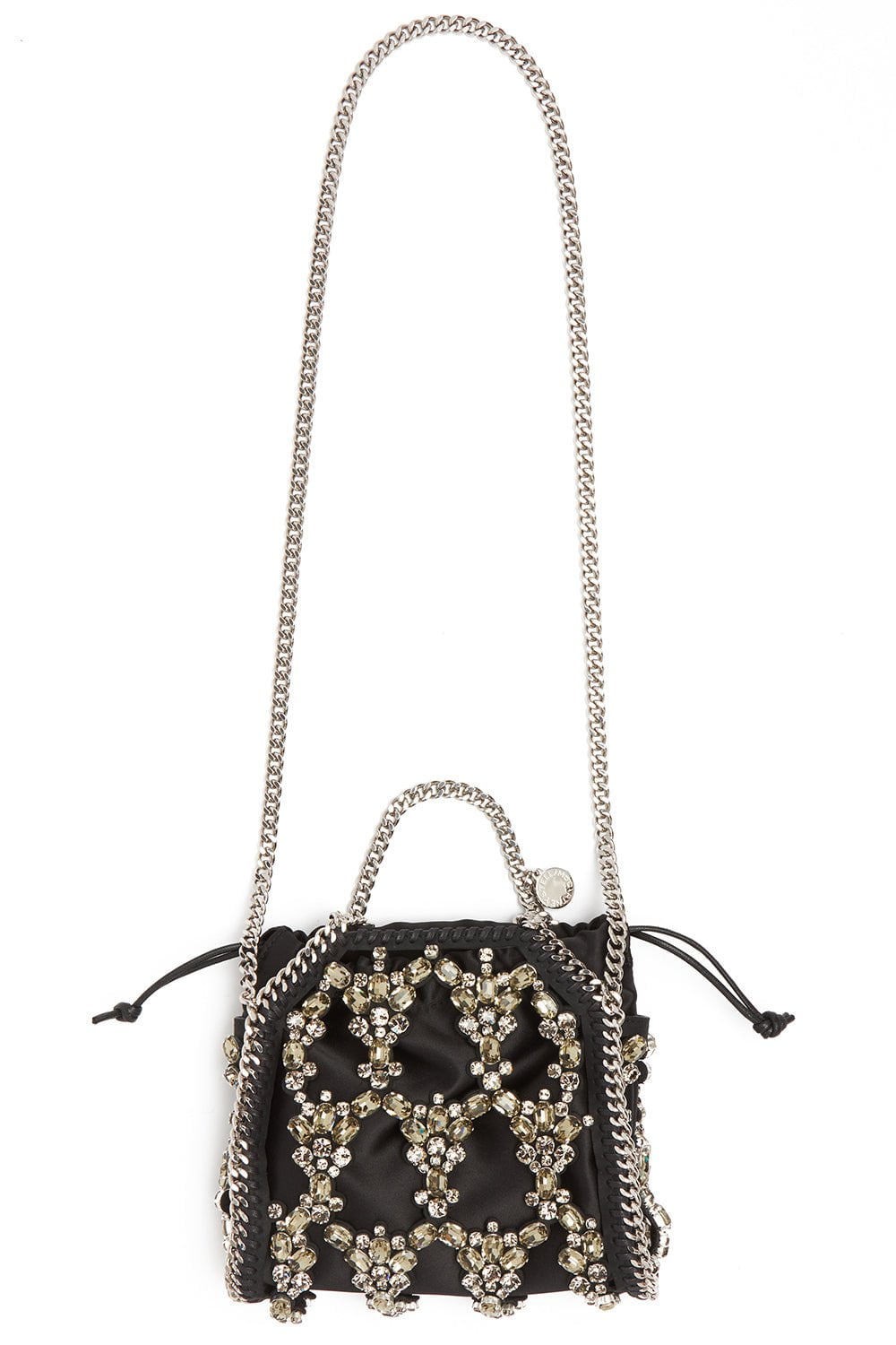 STELLA MCCARTNEY-Tiny Crystal Cage Tote-BLACK