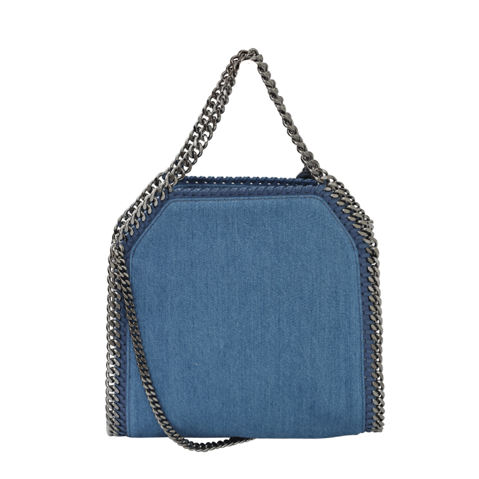 STELLA MCCARTNEY-Denim Embroidered Shoulder Bag-BLUE