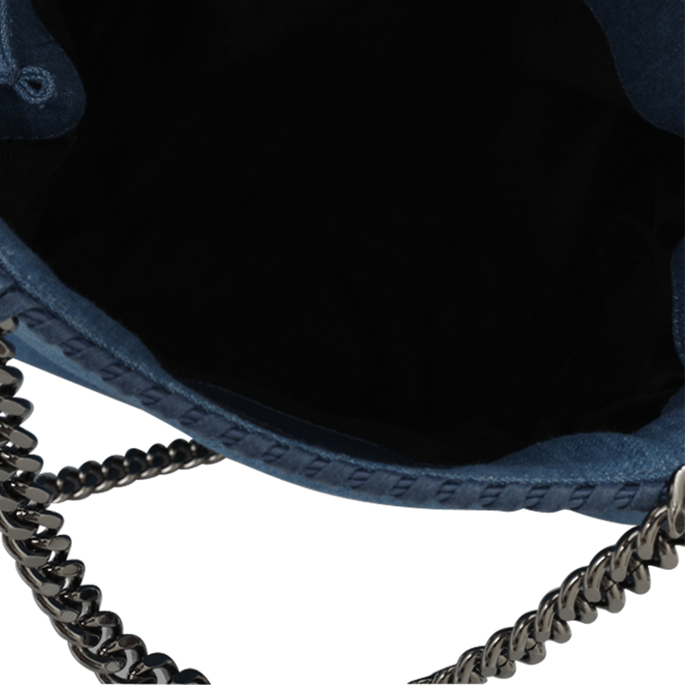 STELLA MCCARTNEY-Denim Embroidered Shoulder Bag-BLUE