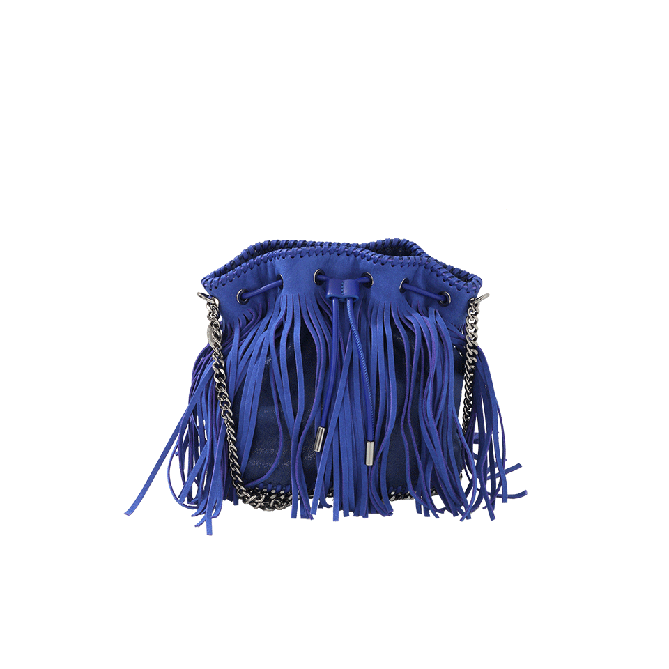 STELLA MCCARTNEY-Falabella Small Fringe Bucket Bag-BLUEBIRD