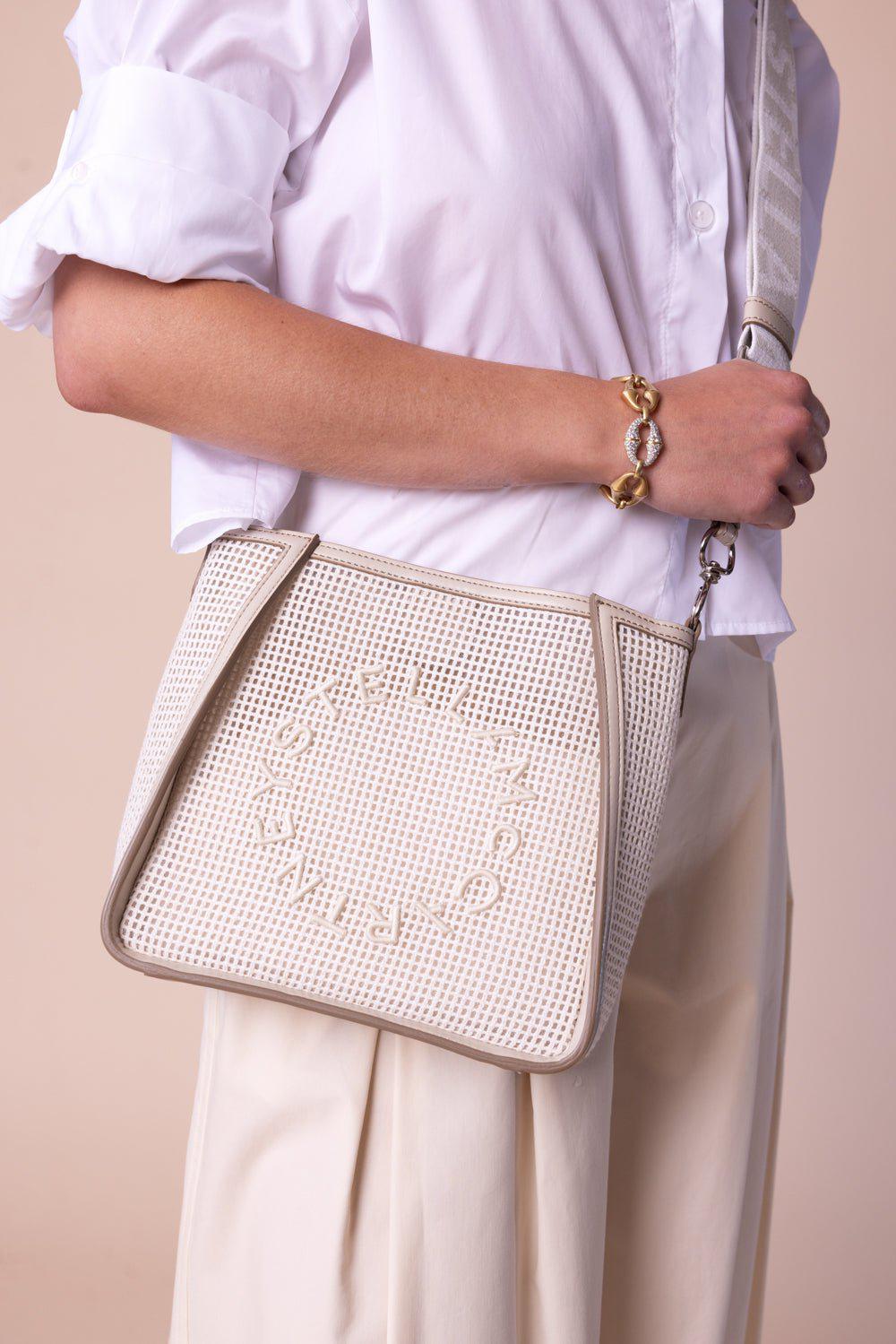 STELLA MCCARTNEY-Mini Embroidered Mesh Crossbody-MAGNOLIA