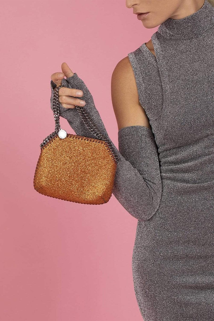 STELLA MCCARTNEY-Mini Shoulder Falabella Bag - Orange-ORANGE