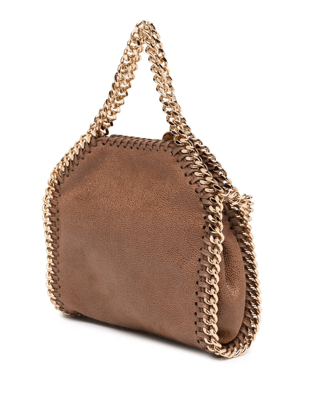 STELLA MCCARTNEY-Mini Gold Chain Shoulder Bag - Pecan-PECAN