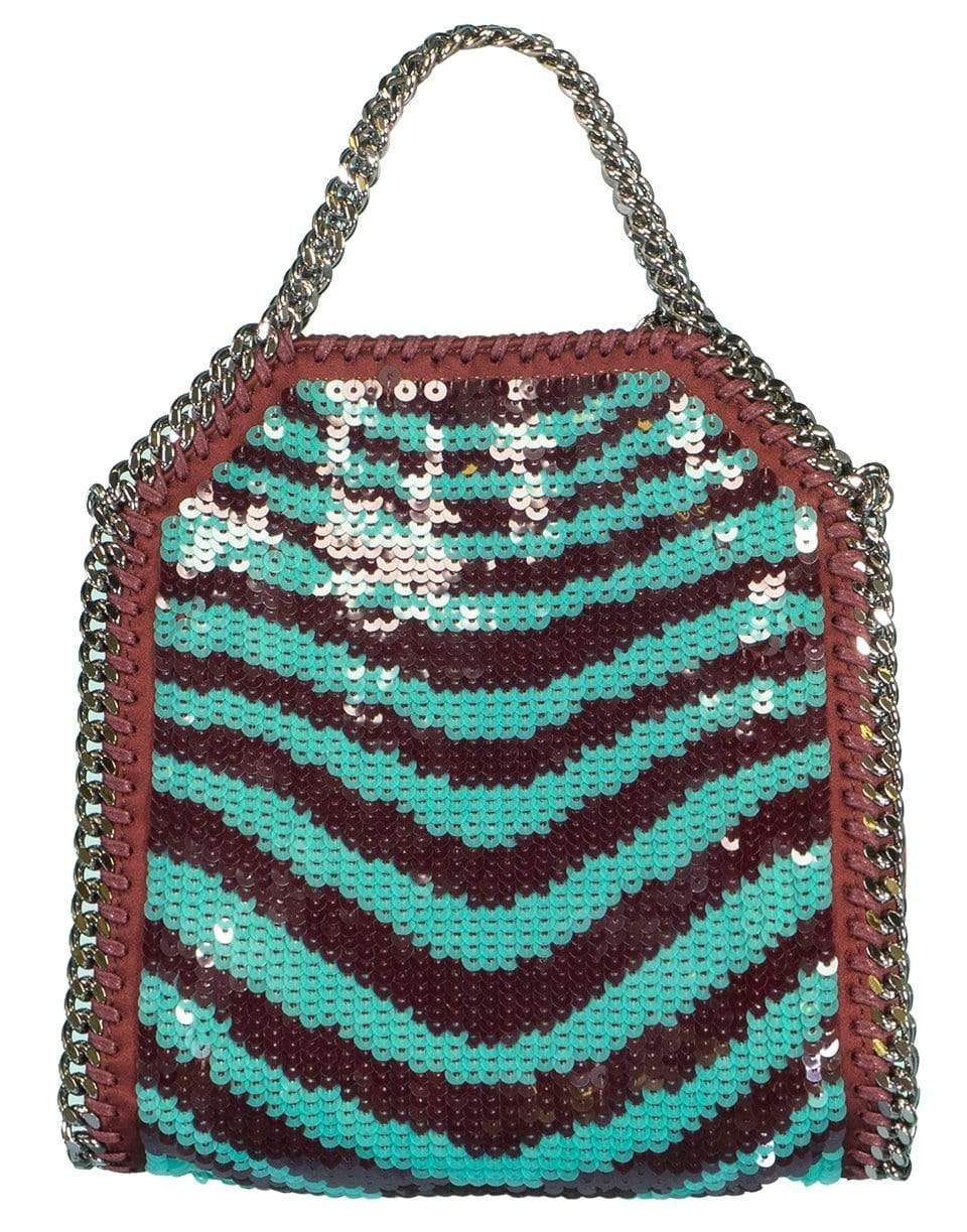 STELLA MCCARTNEY-Tiny Falabella Sequins Bag - Burgundy-BURGUNDY