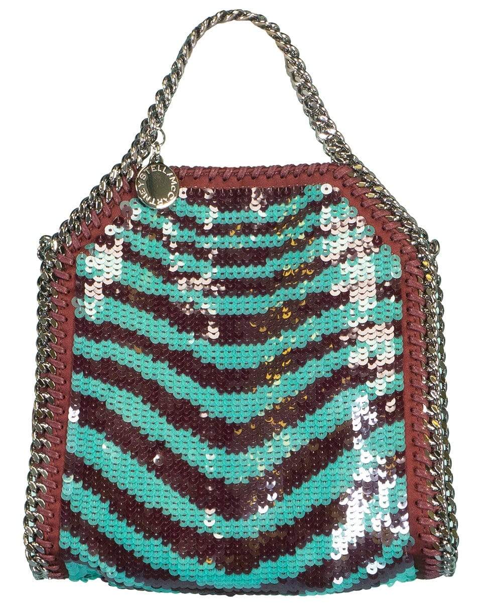 STELLA MCCARTNEY-Tiny Falabella Sequins Bag - Burgundy-BURGUNDY