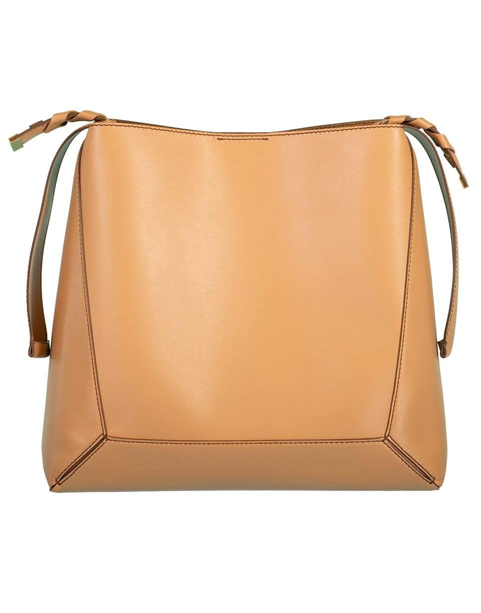 STELLA MCCARTNEY-Camel Medium Eco Braided-Strap Hobo Bag-CAMEL
