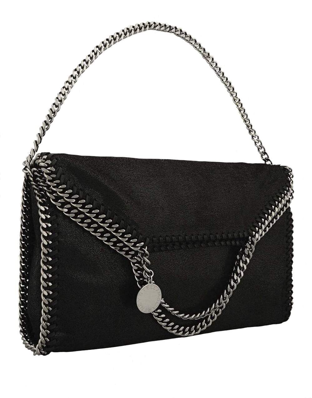 STELLA MCCARTNEY-Black 3 Chain Falabella Foldover Tote-BLACK