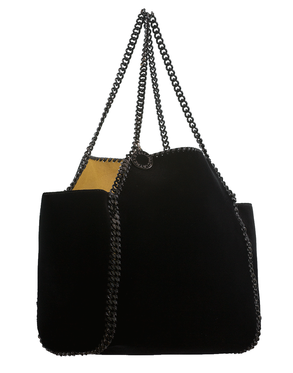 STELLA MCCARTNEY-Reversible Falabella Velvet Tote-BLACK