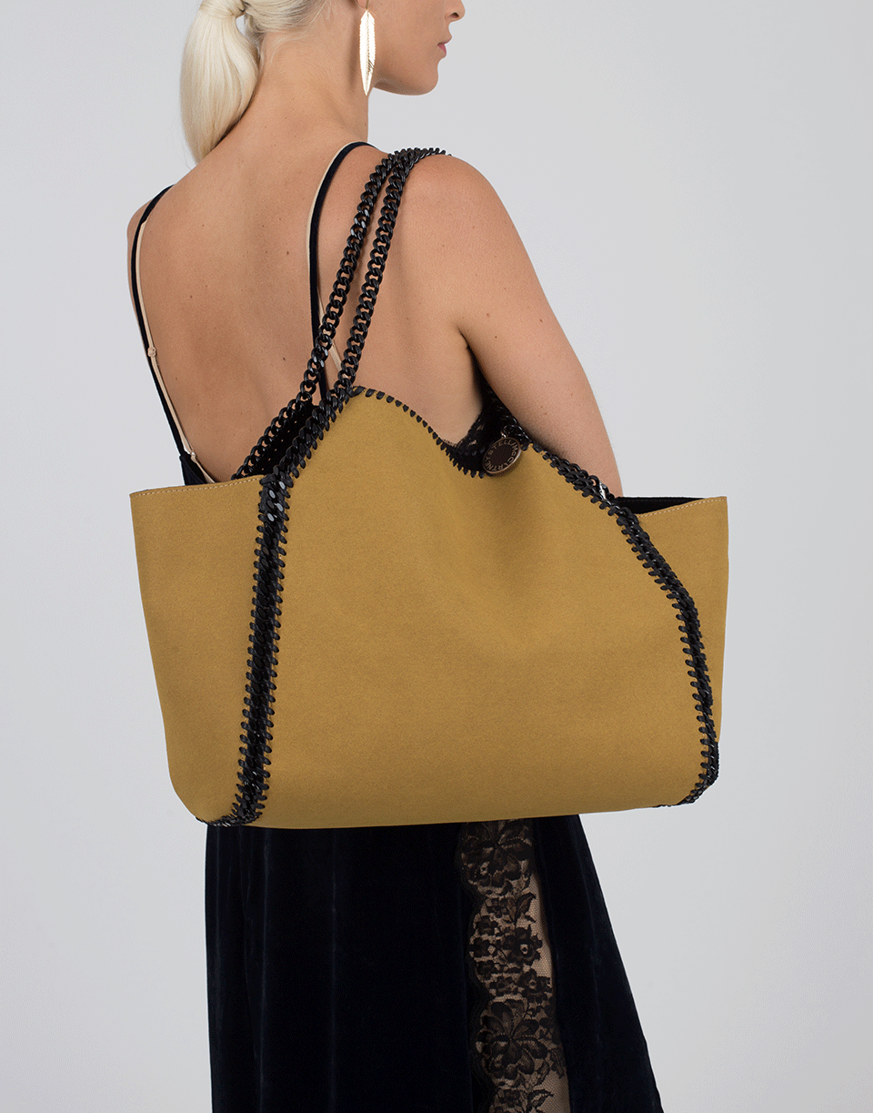 STELLA MCCARTNEY-Reversible Falabella Velvet Tote-BLACK