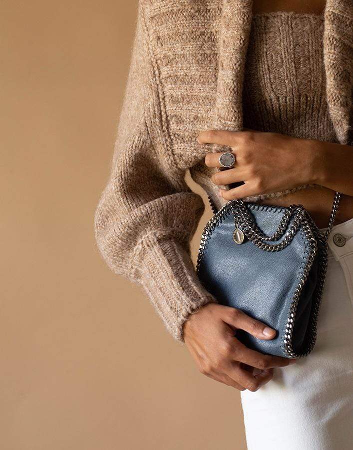 STELLA MCCARTNEY-Tiny Shaggy Deer Tote-BLUE