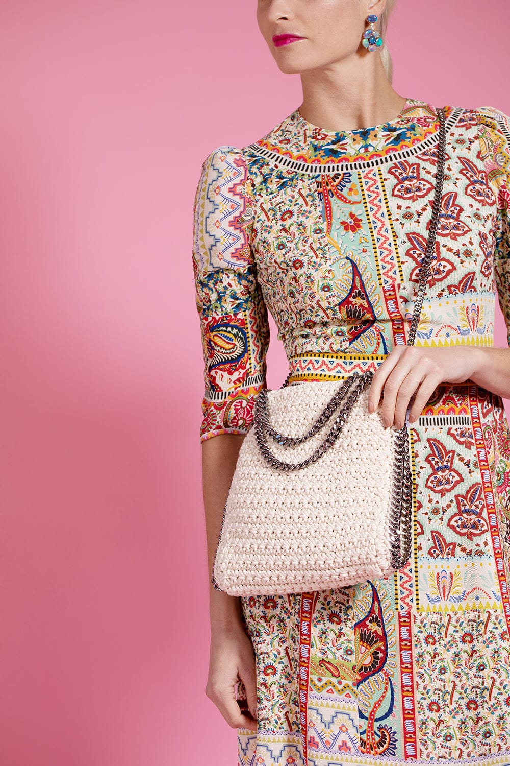 STELLA MCCARTNEY-Mini Tote Cotton Crochet-BUTTER
