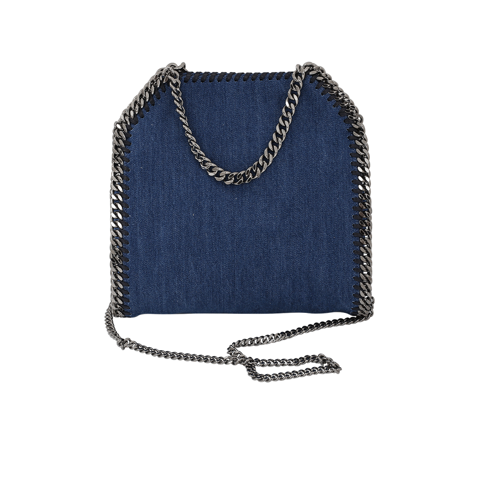 STELLA MCCARTNEY-Mini Falabella Embroidered Tote-CERULEAN