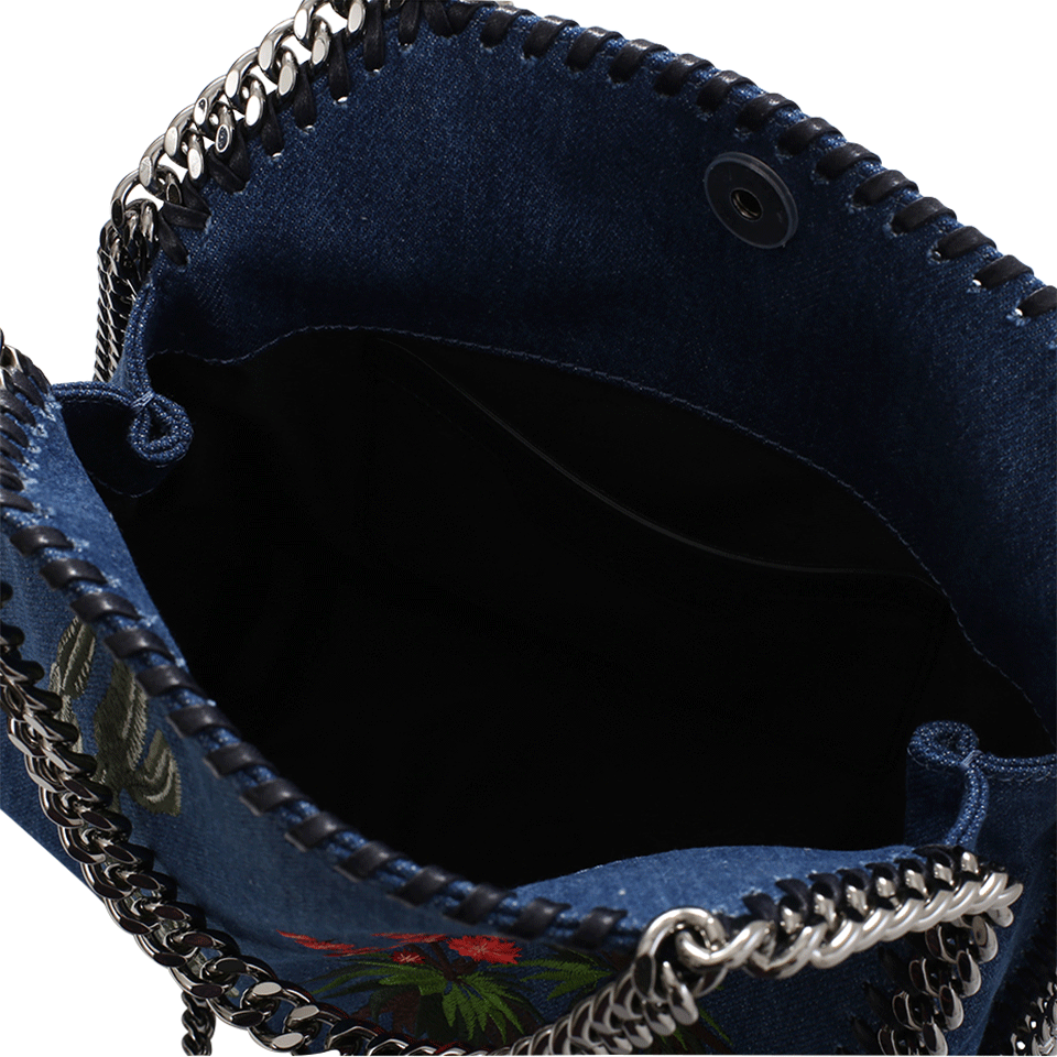 STELLA MCCARTNEY-Mini Falabella Embroidered Tote-CERULEAN