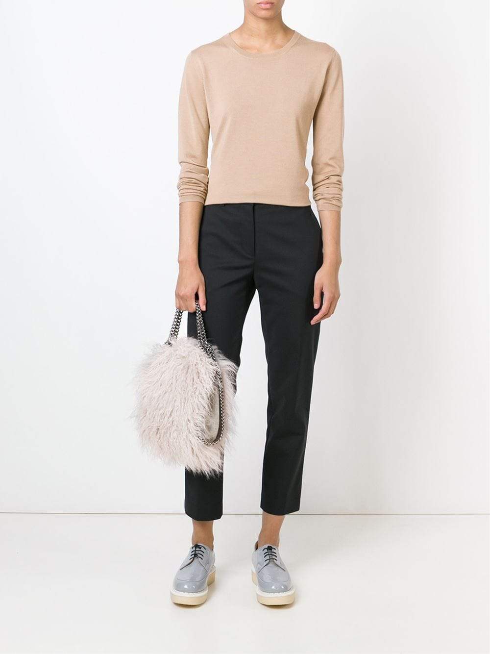 STELLA MCCARTNEY-Mini Faux Fur Tote-GREY