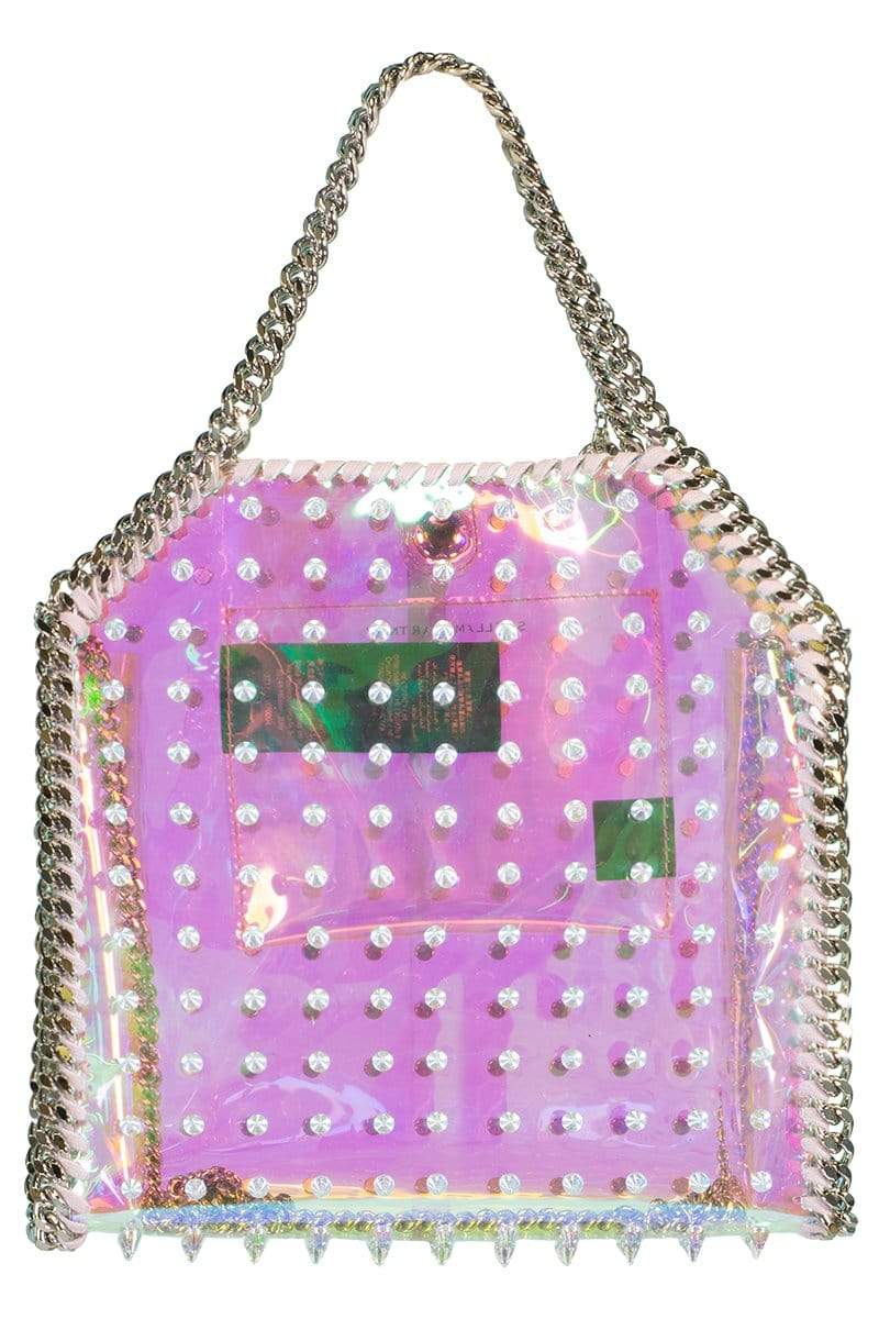 STELLA MCCARTNEY-Mini Tote Holographic With Studs-IRIDESCENT