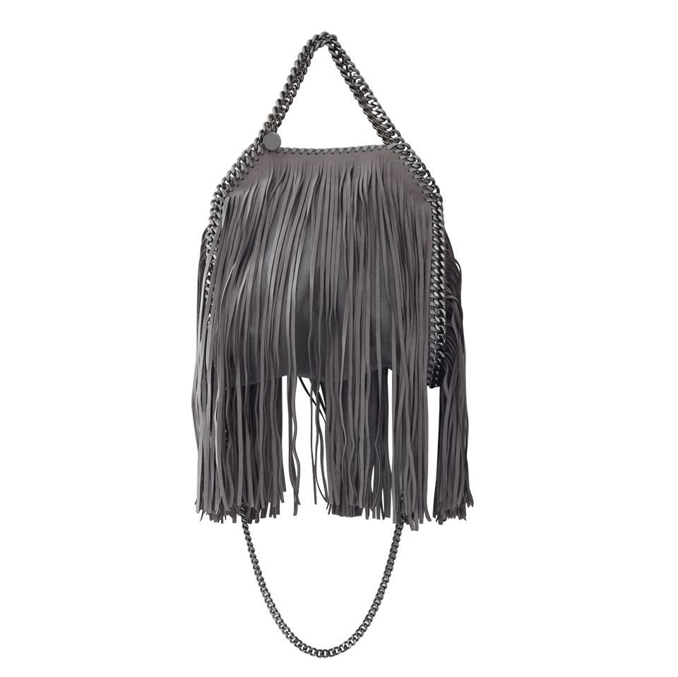 STELLA MCCARTNEY-Mini Fringe Crossbody Tote-LT GREY