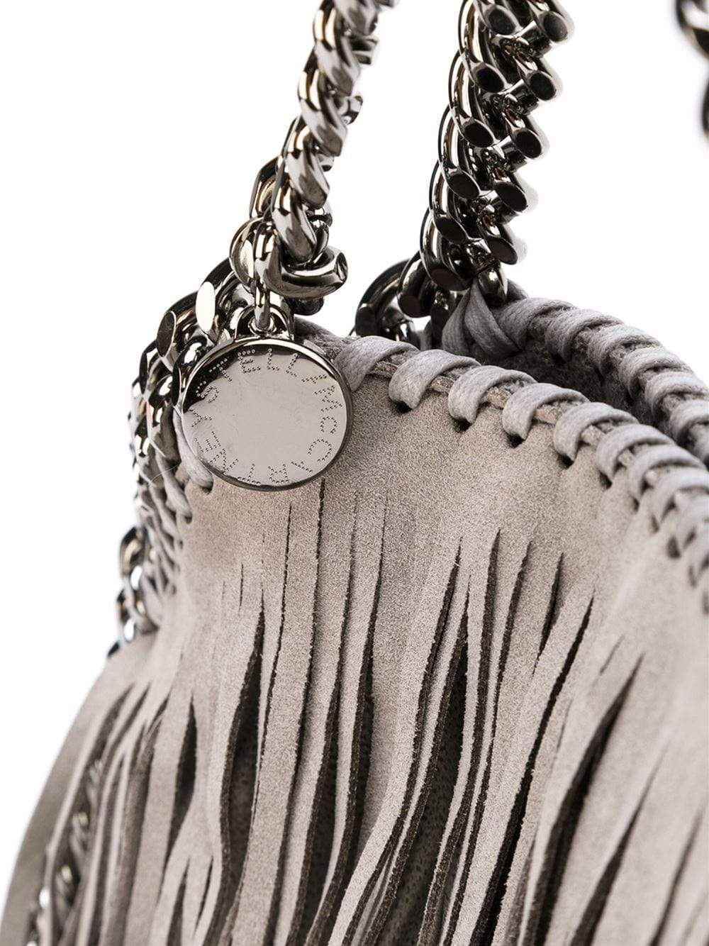 STELLA MCCARTNEY-Mini Fringe Crossbody Tote-LT GREY