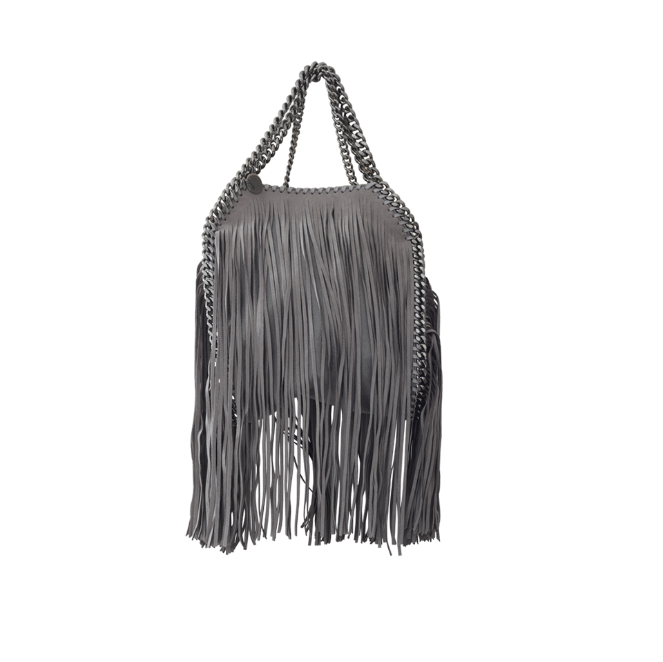STELLA MCCARTNEY-Mini Fringe Crossbody Tote-LT GREY