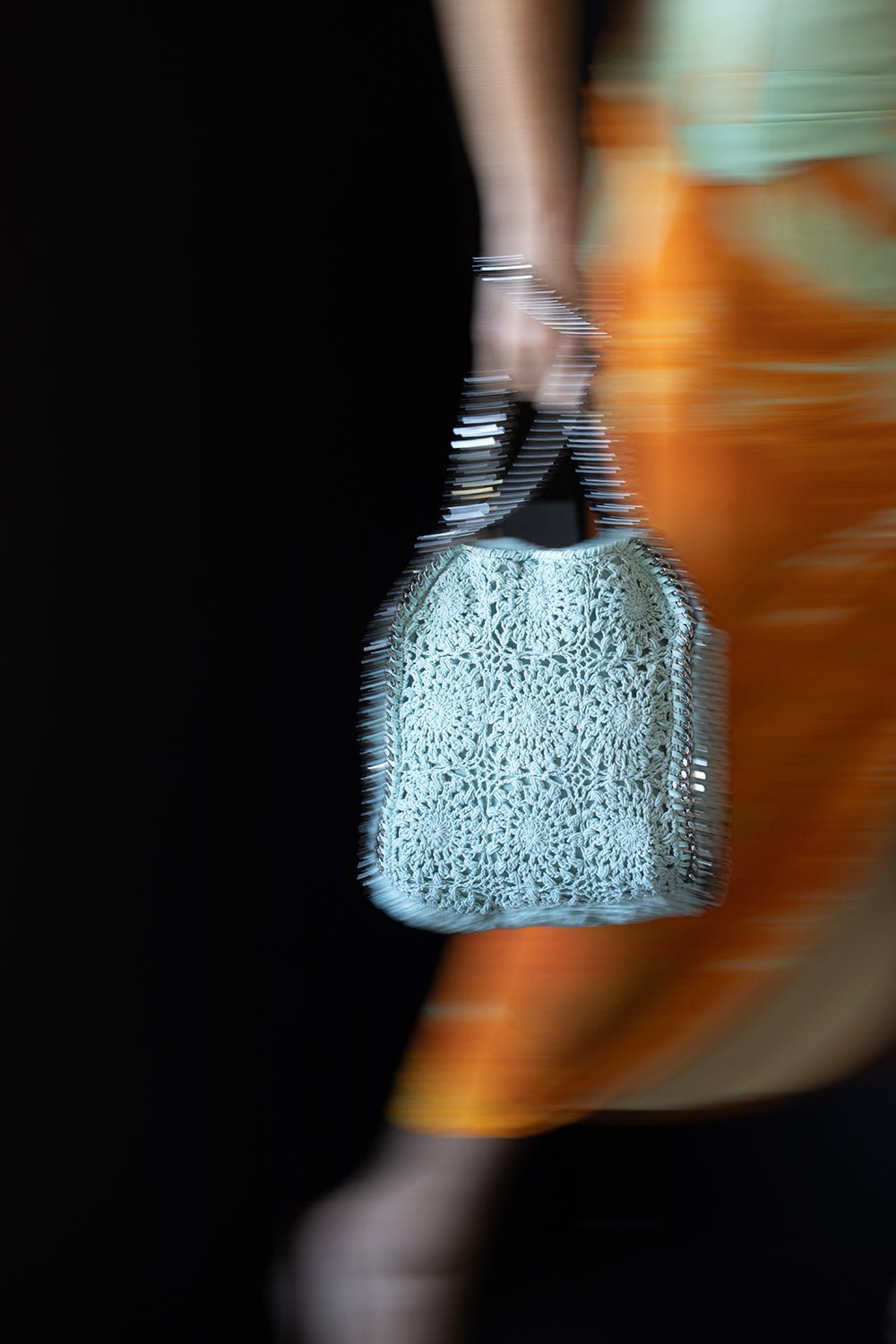 STELLA MCCARTNEY-Mini Crochet Tote Bag-LT MINT