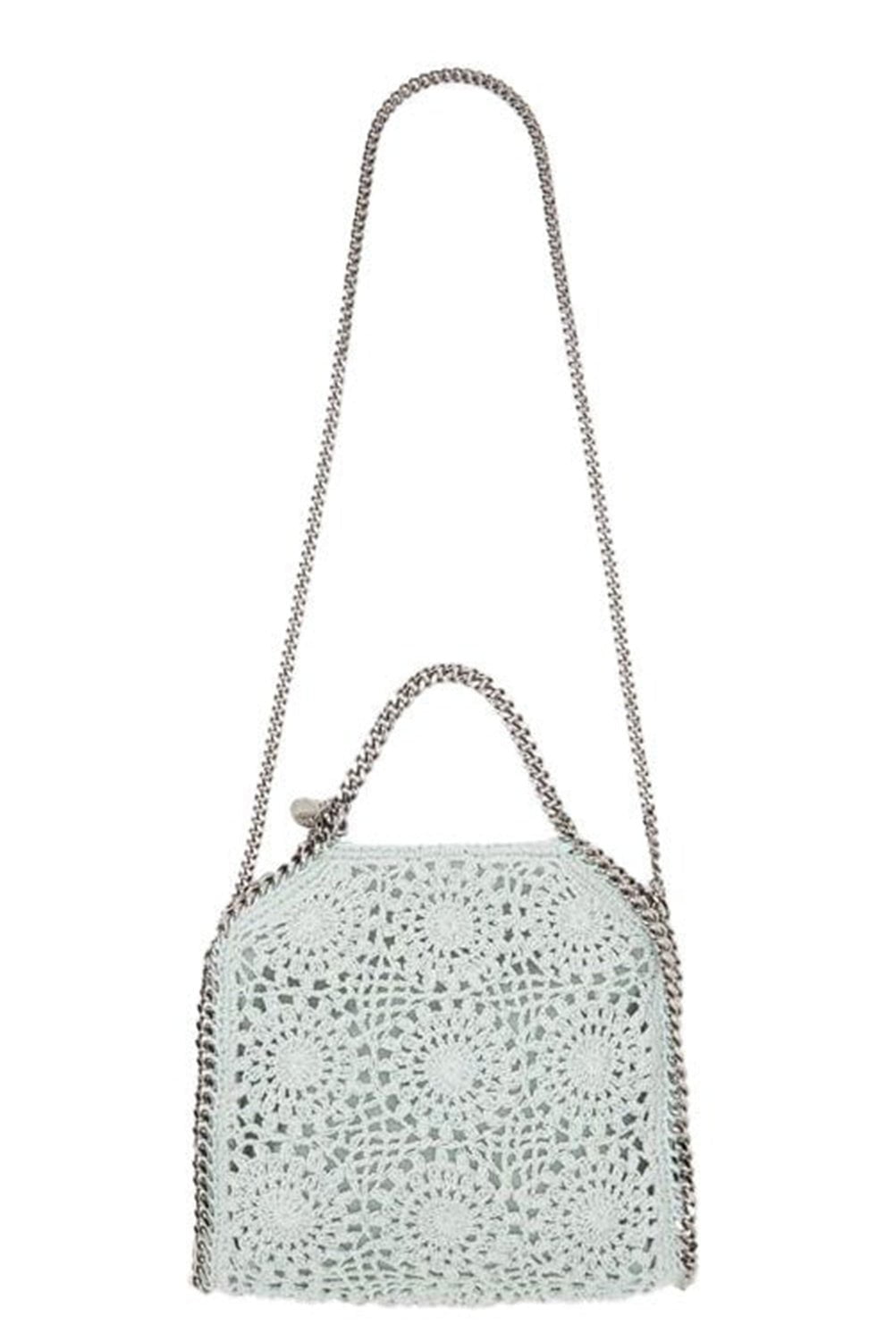 STELLA MCCARTNEY-Mini Crochet Tote Bag-LT MINT