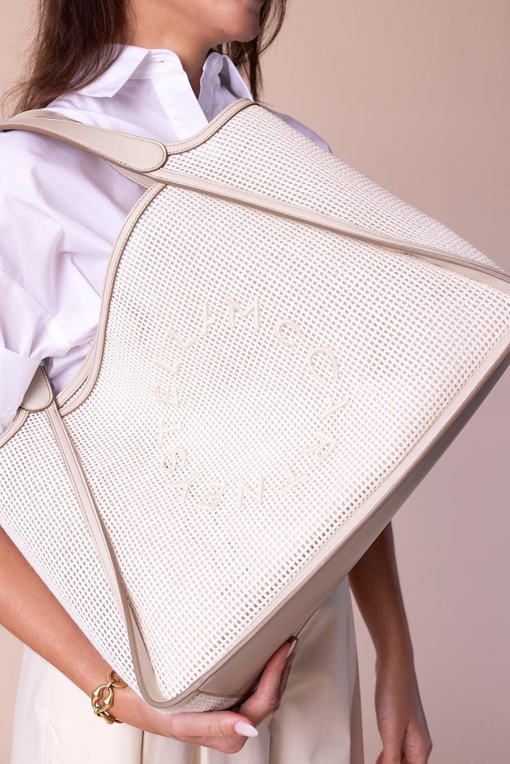STELLA MCCARTNEY-Embroidered Mesh Tote-MAGNOLIA