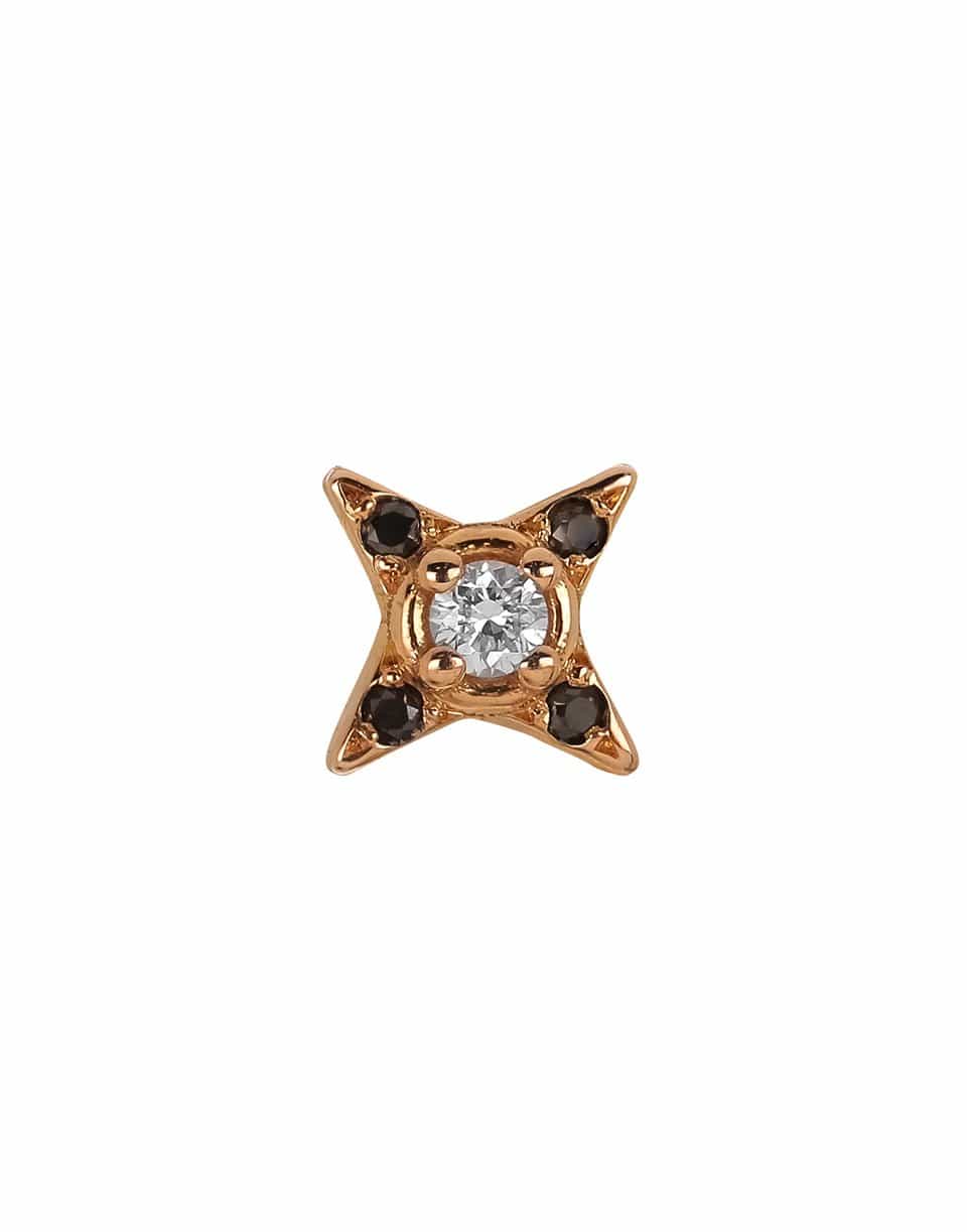 STEPHANIE ANDERS XO-Three Black and White Diamond Stud Earring-ROSE GOLD