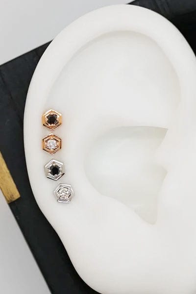 STEPHANIE ANDERS XO-'Eleven Excess' White Diamond Stud-