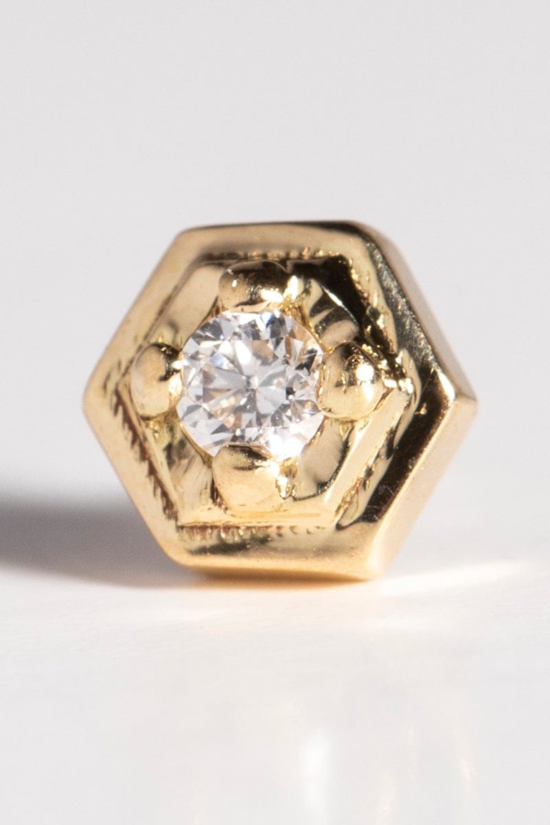STEPHANIE ANDERS XO-'Eleven' White Diamond Stud-