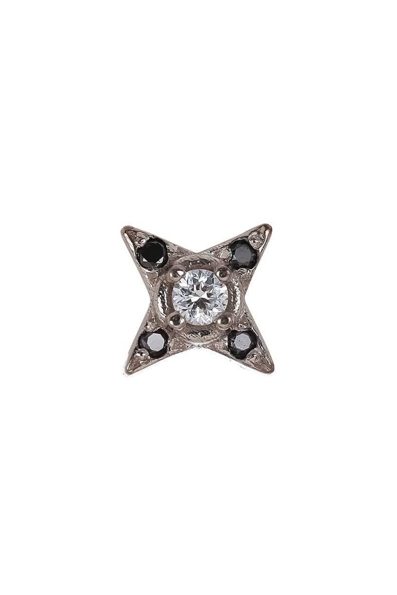 STEPHANIE ANDERS XO-'Three' White & Black Diamond Stud-