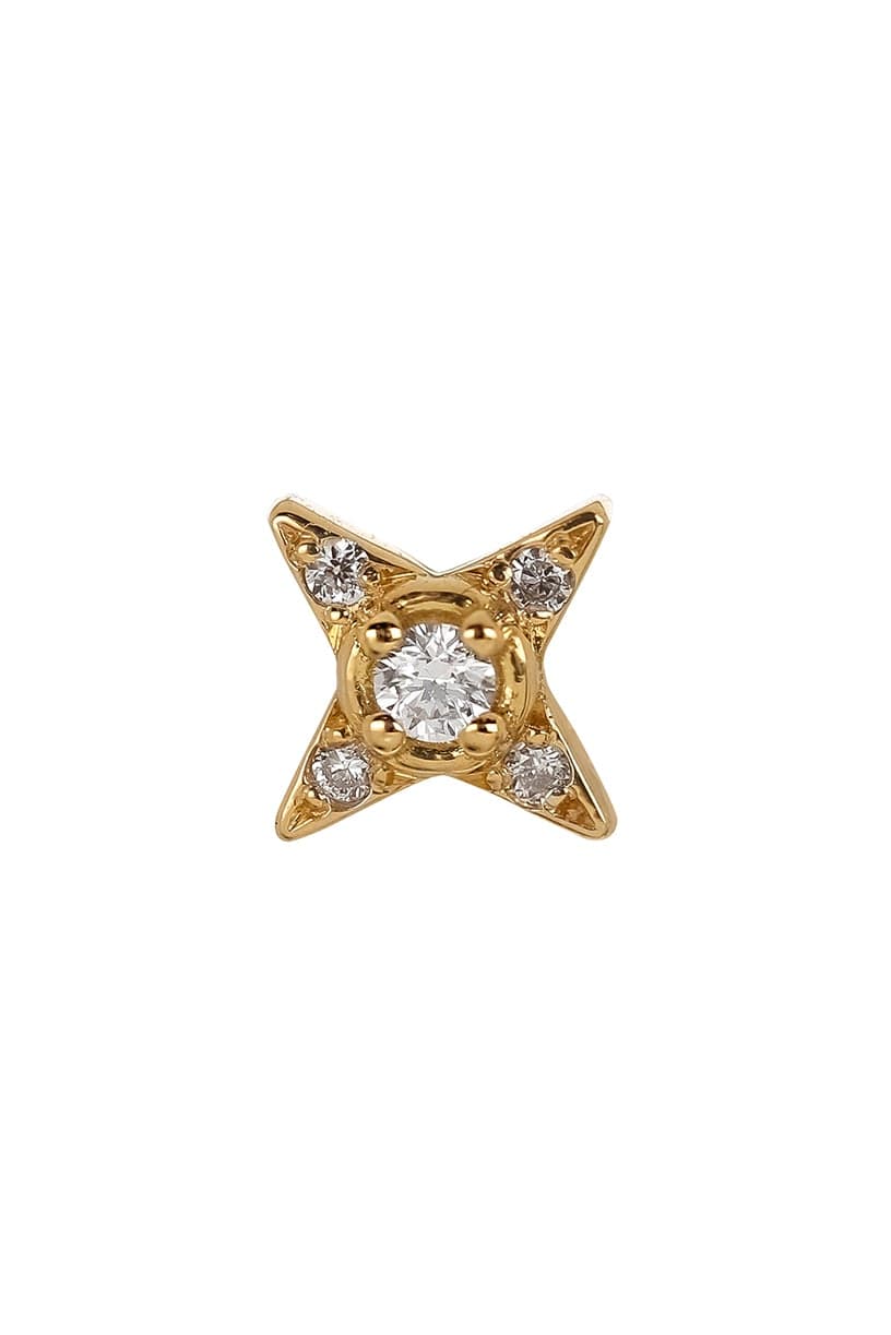 STEPHANIE ANDERS XO-'Three' White Diamond Stud-
