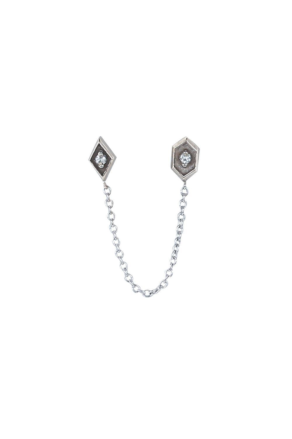 Sunken Diamond Hexagon Ear End-WHITE GOLD-JEWELRYFINE JEWELPIERCING-STEPHANIE ANDERS XO