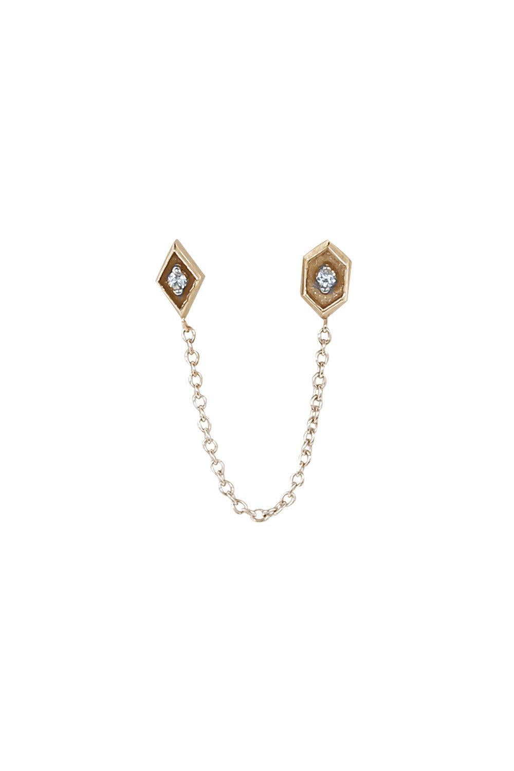 Sunken Diamond Hexagon Ear End-WHITE GOLD-JEWELRYFINE JEWELPIERCING-STEPHANIE ANDERS XO