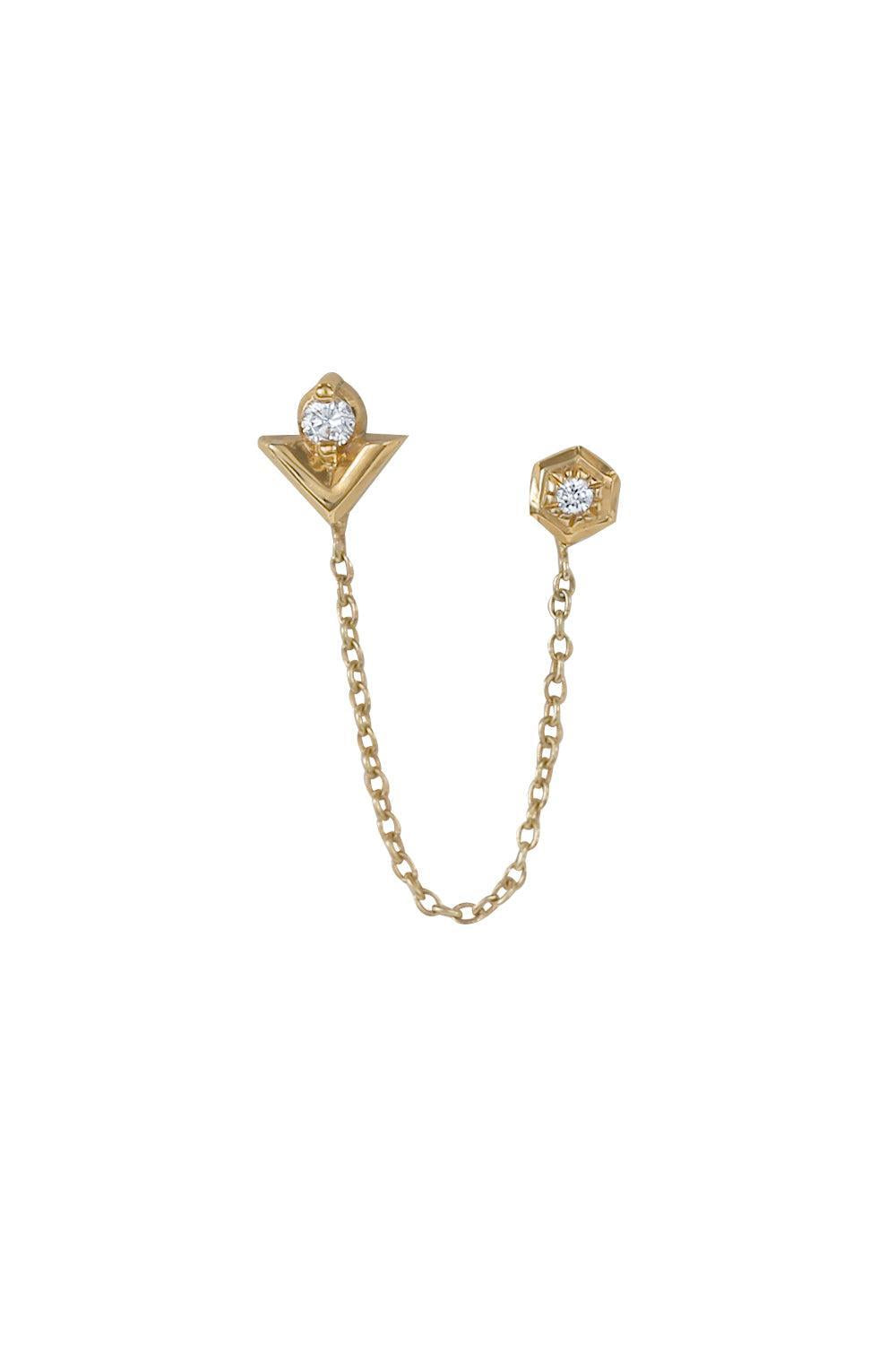 Lyra X Movement Hex Earring-YELLOW GOLD-JEWELRYFINE JEWELPIERCING-STEPHANIE ANDERS XO