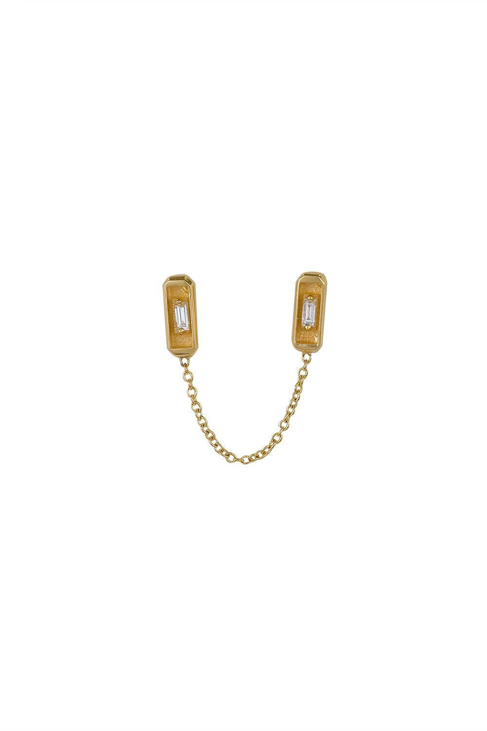 Sunken Pez Movement Earring-YELLOW GOLD-JEWELRYFINE JEWELPIERCING-STEPHANIE ANDERS XO