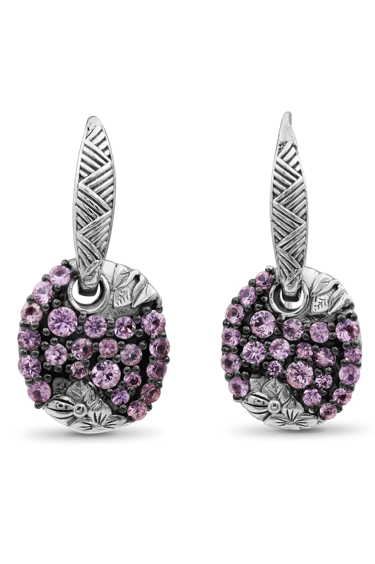 STEPHEN DWECK-Pink Sapphire Hook Earrings-SILVER