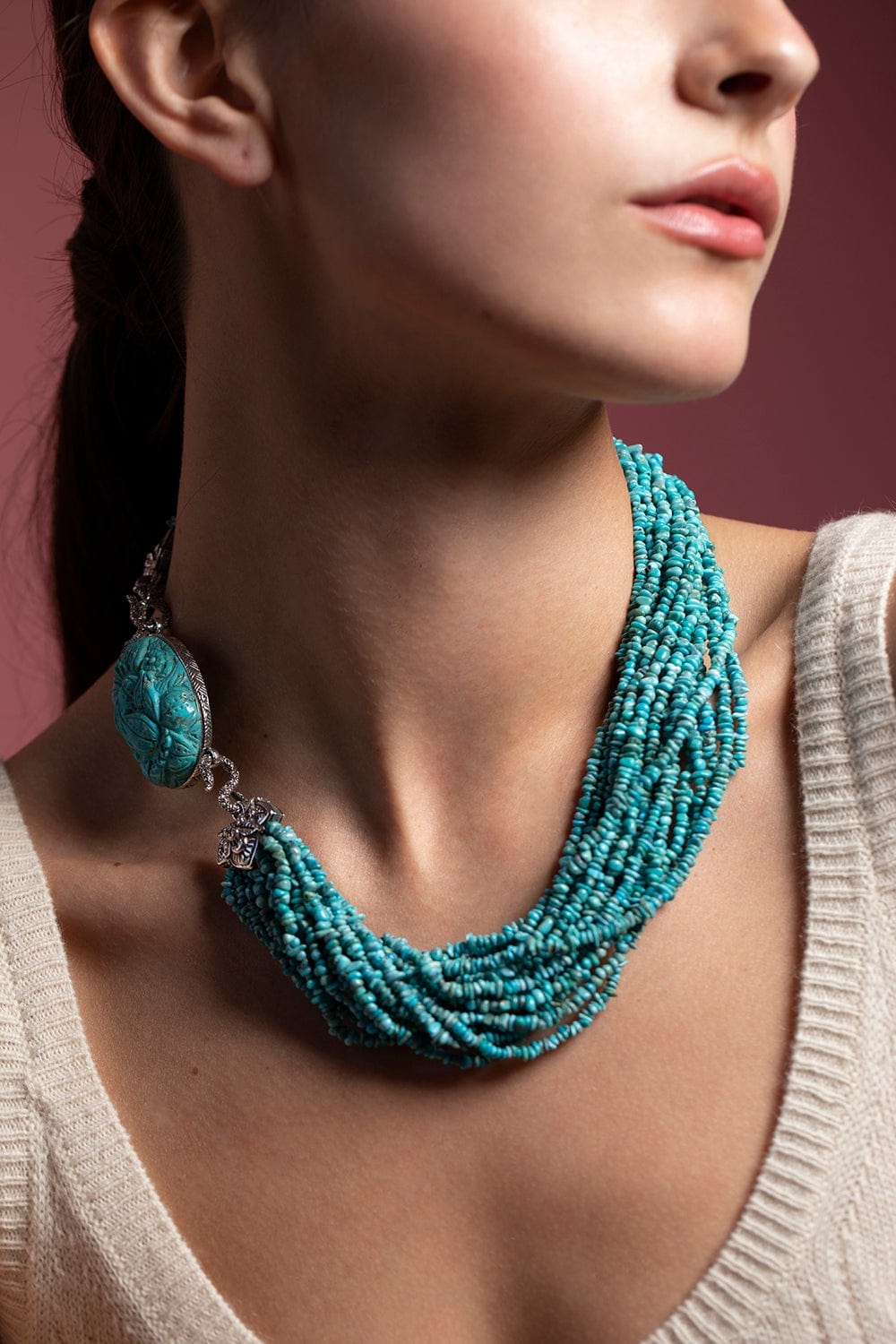 STEPHEN DWECK-American Turquoise Necklace-SILVER