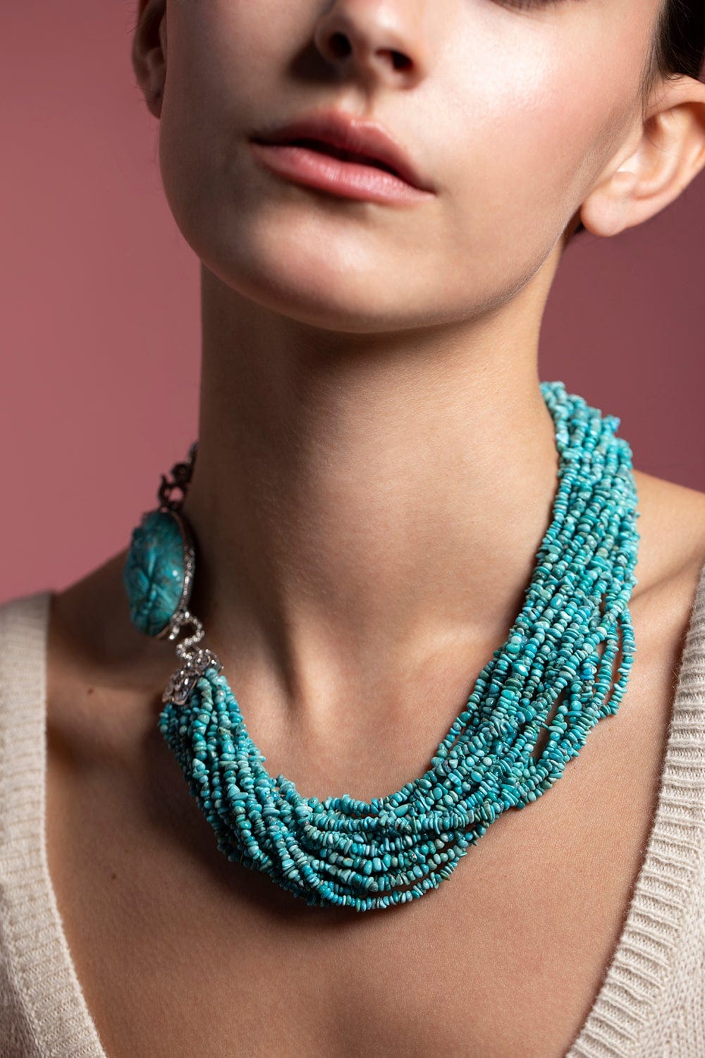 STEPHEN DWECK-American Turquoise Necklace-SILVER