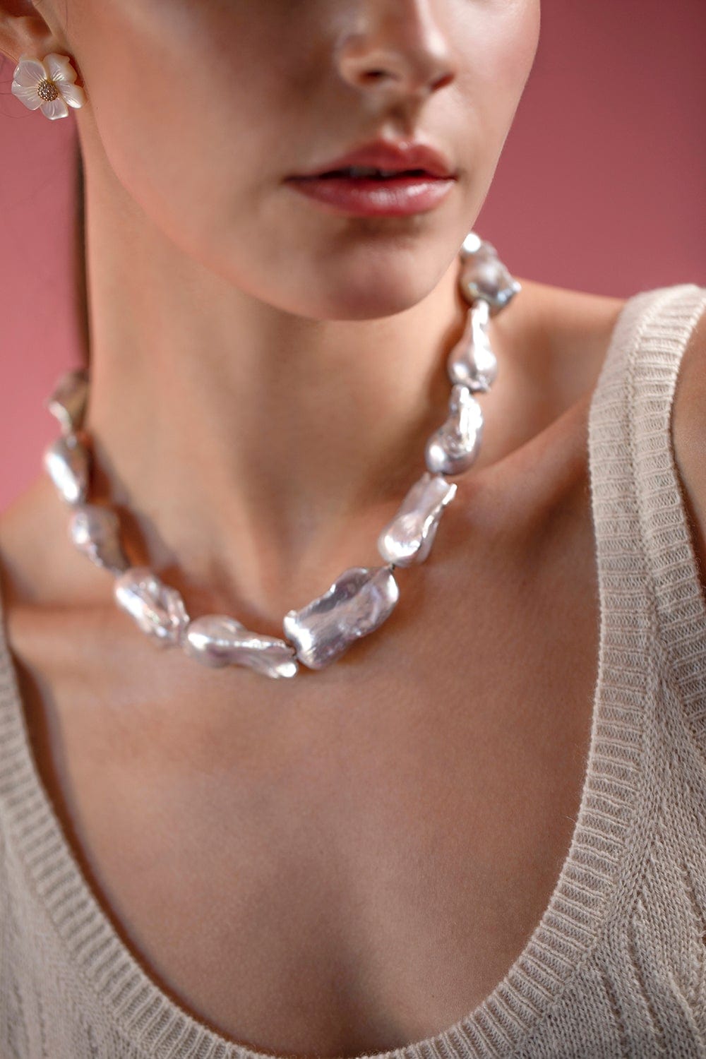 STEPHEN DWECK-Baroque Pearl Strand Necklace-SILVER