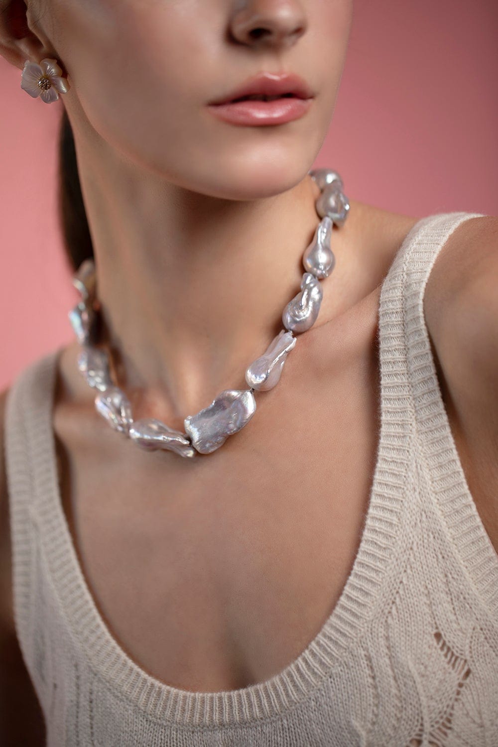 STEPHEN DWECK-Baroque Pearl Strand Necklace-SILVER