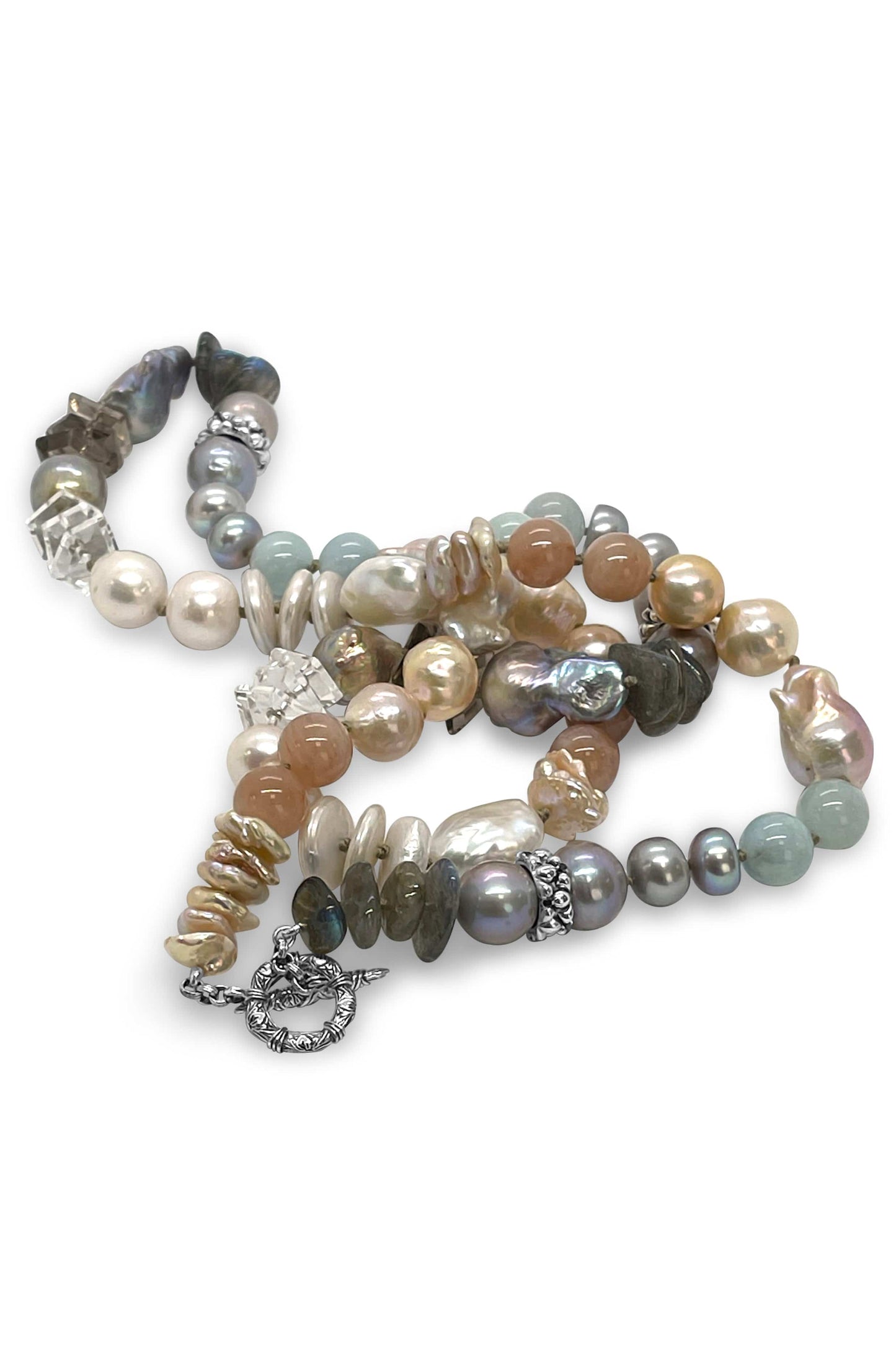 STEPHEN DWECK-Mixed Pearl and Quartz Necklace-SILVER